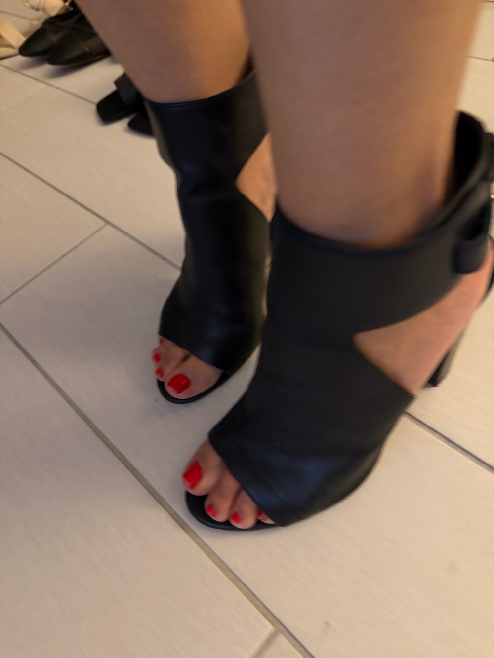 Vince Black Open-Toe Cutout Heeled Sandals